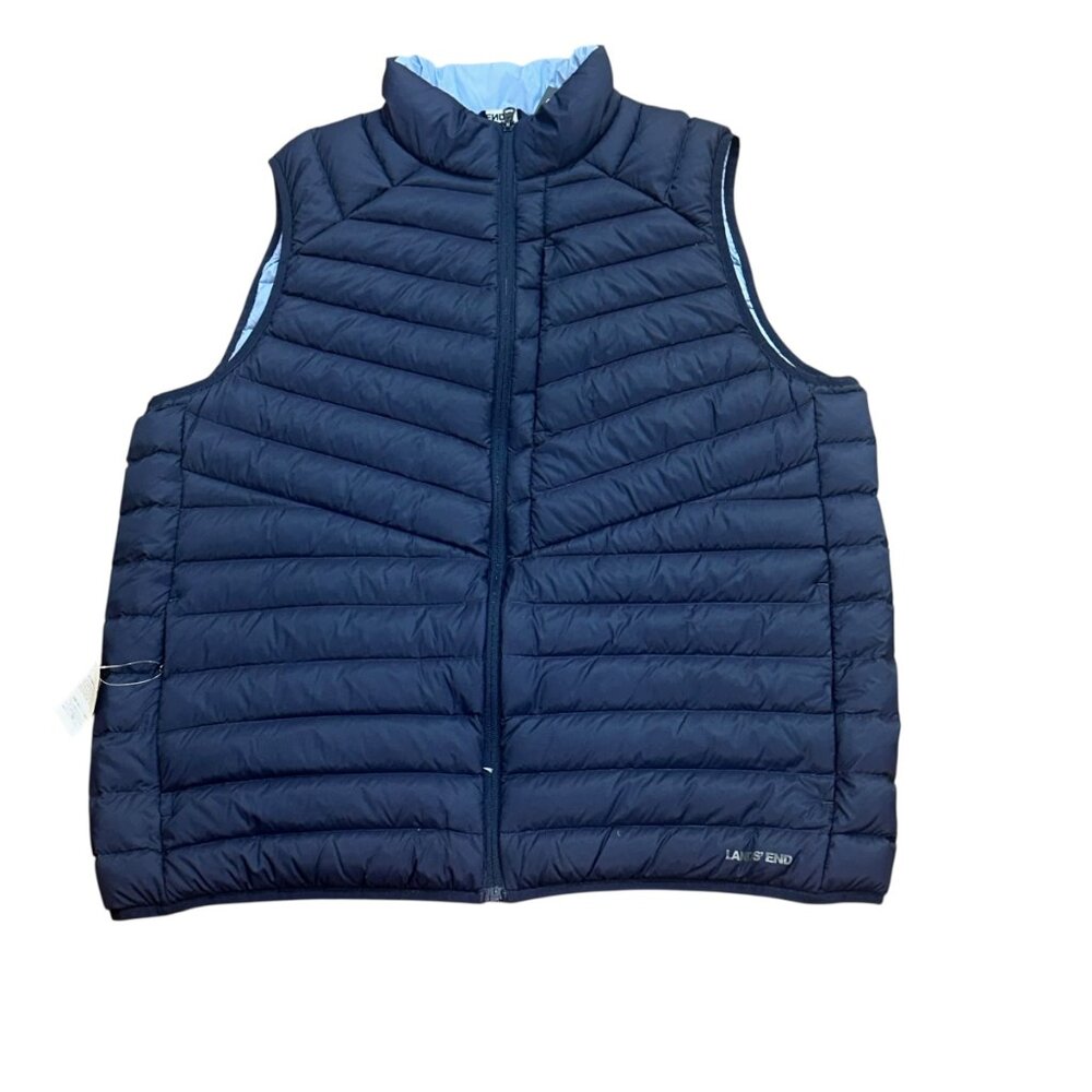 Lands' End Hyperdry 800 FP Puffer Down Full Zip Vest XL Winter Insulated NWT